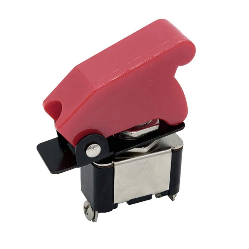 ESUPPORT 12V 20A Red Cover Rocker Toggle Switch SPST ON/OFF Car Truck Boat 2Pin Pack of 5 - Image 5